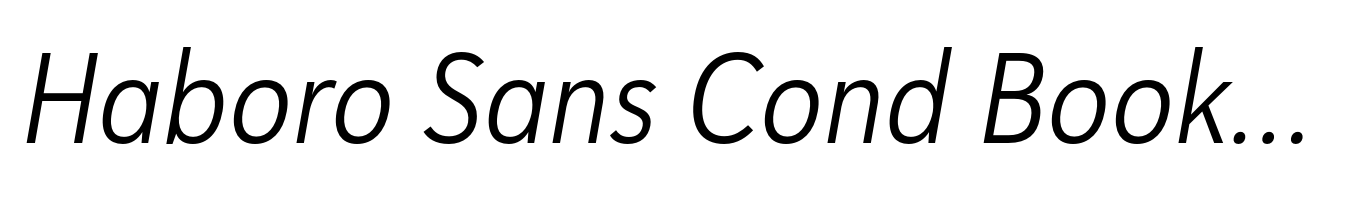 Haboro Sans Cond Book Italic